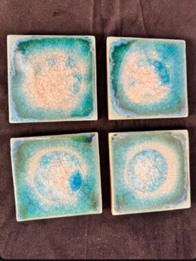 Anthropologie Celestial Coaster Set in Blue Green - NEW